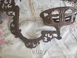 Complete Metal Wall Bracket with Oil Lamp, Mercury Glass Reflector Victorian Era