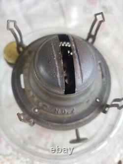 Complete Metal Wall Bracket with Oil Lamp, Mercury Glass Reflector Victorian Era