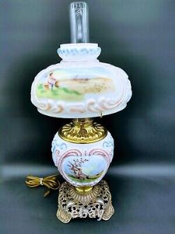 Consolidated Glass Wrigleys Gone With The Wind Parlor Oil Lamp Promotional