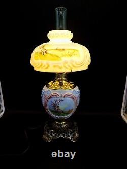 Consolidated Glass Wrigleys Gone With The Wind Parlor Oil Lamp Promotional