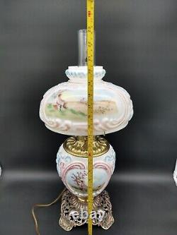 Consolidated Glass Wrigleys Gone With The Wind Parlor Oil Lamp Promotional