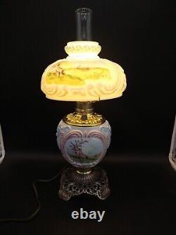 Consolidated Glass Wrigleys Gone With The Wind Parlor Oil Lamp Promotional