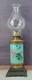 Cylindrical Oil Lamp Porcelain & Brass Laurel Wreath & Torch chimney antique