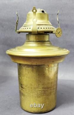 Cylindrical Oil Lamp Porcelain & Brass Laurel Wreath & Torch chimney antique
