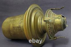 Cylindrical Oil Lamp Porcelain & Brass Laurel Wreath & Torch chimney antique
