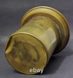 Cylindrical Oil Lamp Porcelain & Brass Laurel Wreath & Torch chimney antique