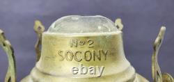 Cylindrical Oil Lamp Porcelain & Brass Laurel Wreath & Torch chimney antique