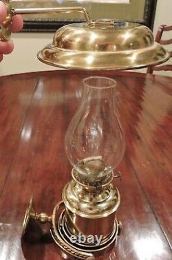 DHR Brass Gimbal Oil Lamp Sconce Smoke Bell Lantern Vintage Wall Mount