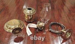 DHR Brass Gimbal Oil Lamp Sconce Smoke Bell Lantern Vintage Wall Mount