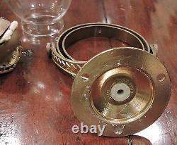 DHR Brass Gimbal Oil Lamp Sconce Smoke Bell Lantern Vintage Wall Mount