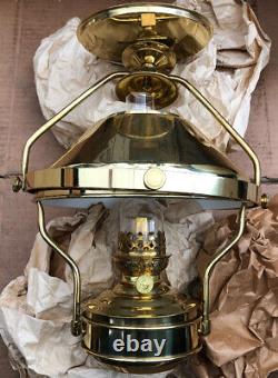 DHR CLIPPER Ceiling Brass Gimbal Cabin Kerosene Oil Lamp Yacht Nautical SailBoat