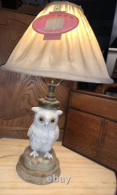 DRESDEN. OWL LAMP. Converted Oil Lamp. Not A Reproduction. Antique