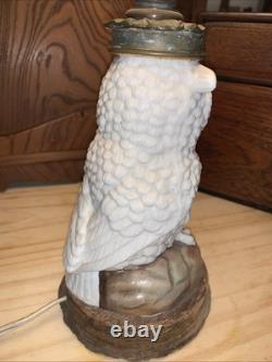 DRESDEN. OWL LAMP. Converted Oil Lamp. Not A Reproduction. Antique