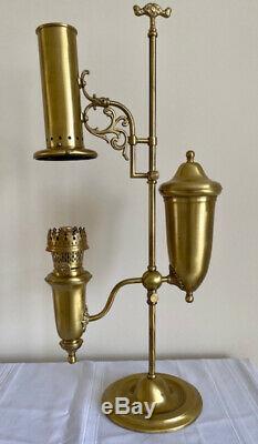 EXCEPTIONAL Aladdin model 110 Antique Oil Kerosene Brass # 4 Student Lamp RARE