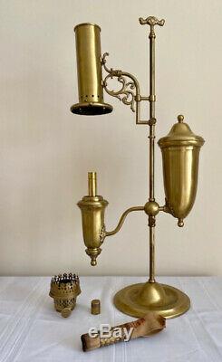 EXCEPTIONAL Aladdin model 110 Antique Oil Kerosene Brass # 4 Student Lamp RARE