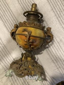 Edward Miller Rochester lamp Company 19th Century Figural Oil Lamp. Rare