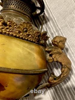 Edward Miller Rochester lamp Company 19th Century Figural Oil Lamp. Rare