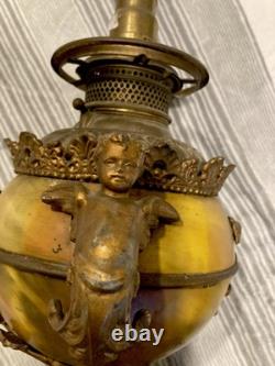 Edward Miller Rochester lamp Company 19th Century Figural Oil Lamp. Rare