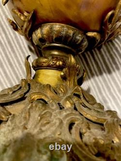 Edward Miller Rochester lamp Company 19th Century Figural Oil Lamp. Rare