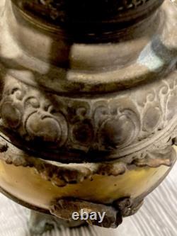 Edward Miller Rochester lamp Company 19th Century Figural Oil Lamp. Rare