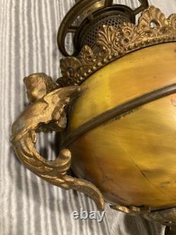 Edward Miller Rochester lamp Company 19th Century Figural Oil Lamp. Rare