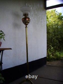 Edwardian Brass Freestanding Oil Lamp+base-gc