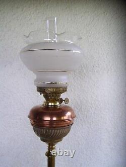 Edwardian Brass Freestanding Oil Lamp+base-gc