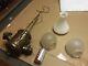 Electrified ANGLE MFG. CO. Hanging Oil Lamp with Glass Globes