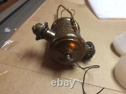 Electrified ANGLE MFG. CO. Hanging Oil Lamp with Glass Globes