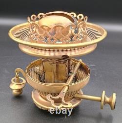 Excellent Victorian brass Hinks Patent Duplex lug fit oil lamp raiser burner