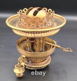 Excellent Victorian brass Hinks Patent Duplex lug fit oil lamp raiser burner