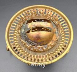 Excellent Victorian brass Hinks Patent Duplex lug fit oil lamp raiser burner