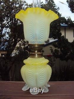 Extremely Rare Yellow Nailsea Miniature Oil Lamp