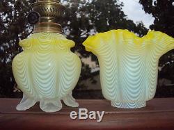 Extremely Rare Yellow Nailsea Miniature Oil Lamp