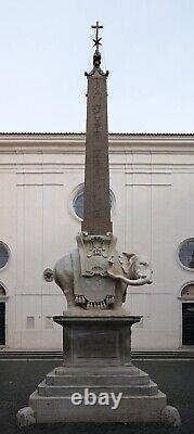 FABULOUS ANTIQUE OIL LAMP LIGHT GRAND TOUR ROME 1800 BRONZE and BRASS ELEPHANTS