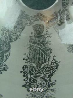 Fabulous Victorian Fully Etched Globe Shade For Duplex Oil Lamp Figural Design