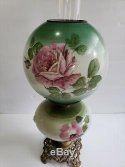 Fenton Globe Gone With The Wind Banquet Parlor Oil Lamp Milk Glass P&A USA