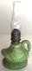 Figural Swan Green Milk Glass Nutmeg Oil Kerosene Finger Lamp Pat. 1877 Antique