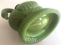 Figural Swan Green Milk Glass Nutmeg Oil Kerosene Finger Lamp Pat. 1877 Antique