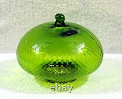 French Apple Green Optic Glass With Ornate Spelter Base Kerosene Oil Lamp