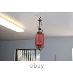 French Art Nouveau / Art Deco Pink Oil Lantern Or Pendant Signed By''BACCARAT'