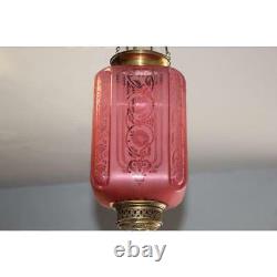 French Art Nouveau / Art Deco Pink Oil Lantern Or Pendant Signed By''BACCARAT'