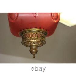 French Art Nouveau / Art Deco Pink Oil Lantern Or Pendant Signed By''BACCARAT'