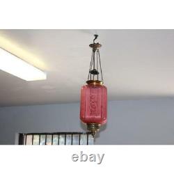 French Art Nouveau / Art Deco Pink Oil Lantern Or Pendant Signed By''BACCARAT'