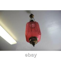 French Art Nouveau / Art Deco Pink Oil Lantern Or Pendant Signed By''BACCARAT'