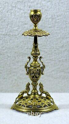 French Clear + Ornate Brass + Ruffled Uranium Swirl Shade Peg Kerosene Oil Lamp