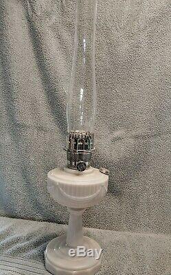 Fully Restored Antique Aladdin Oil Lamp-Alacite Lincoln Drape, Nickel-1left