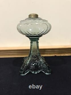 Genuine Antique Princess Feather Oil Kerosene Lamp Light Pale Green 10