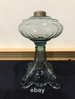 Genuine Antique Princess Feather Oil Kerosene Lamp Light Pale Green 10