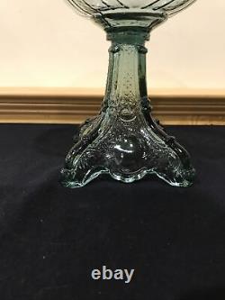 Genuine Antique Princess Feather Oil Kerosene Lamp Light Pale Green 10